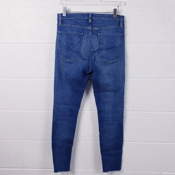 Hudson Nico Super Skinny Distressed High Rise Denim Blue Jeans Women's Size‎ 30 - Picture 2 of 10